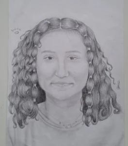 Dessin au crayon du portrait d&rsquo;une amie sur Valencia
